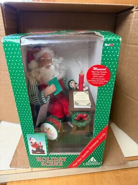 vintage 1993 Holiday Creations musical and illuminated Santa Claus figurine